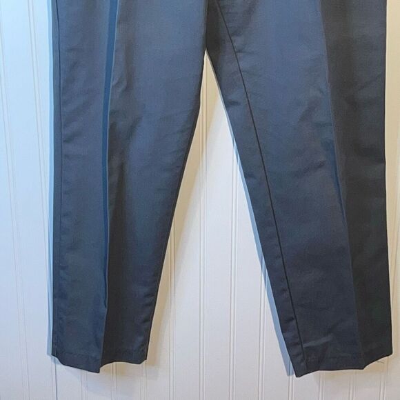 Vintage Chic Belted Pleated Front Pants Size 16 Gray Pockets Straight Leg Office - Picture 3 of 7